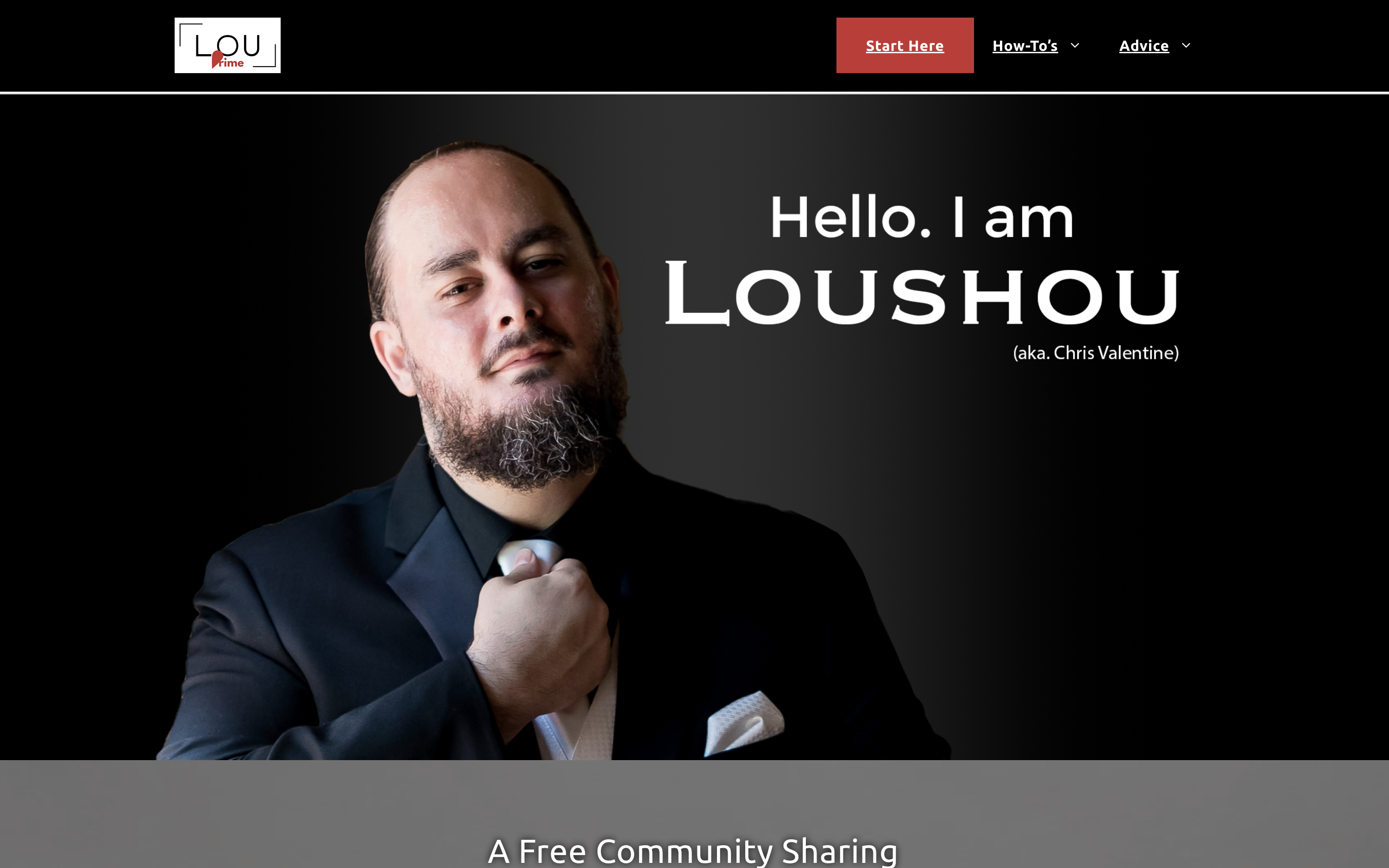 Screenshot of LouPrime.com, blog marketing 101!